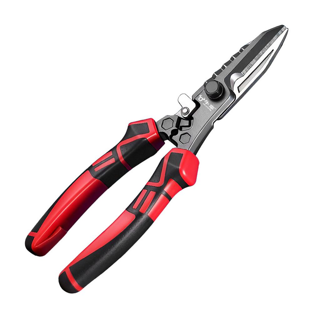 Multifunctional Iron Sheet Shears Crimping Wire Cutting Tool With Wrench Aviation Snips For Metal Sheet And Cable Cutting