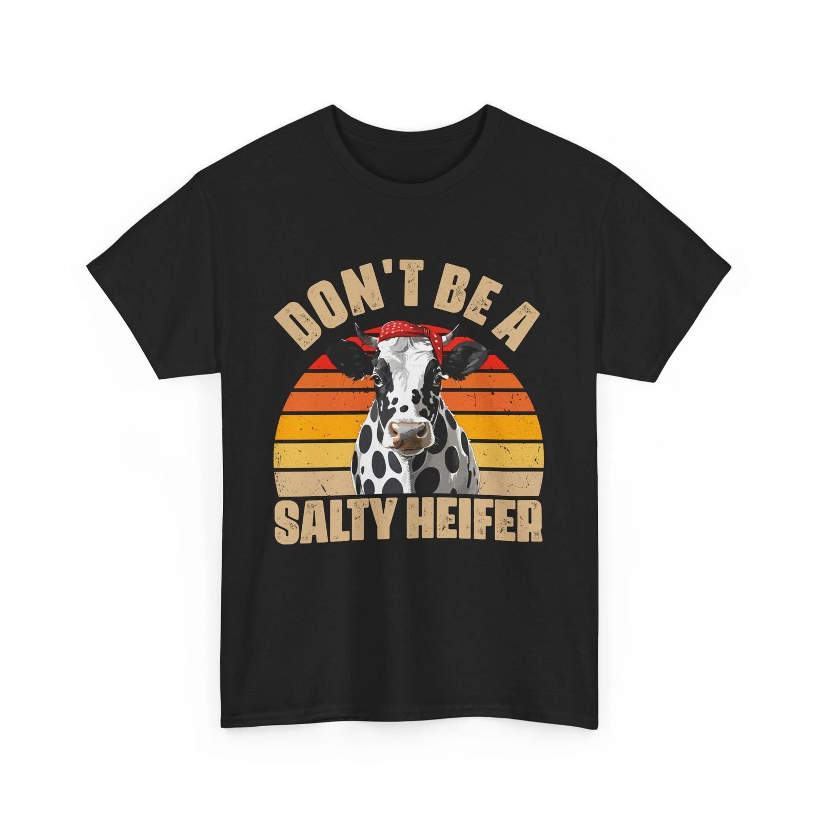

Farming Shirt, Don t Be A Salty Heifer Shirt, Cow With Bandana Shirt, Farmer Tee 3XL