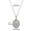 Virgin Mary Pendant With Diamonds Necklace For Women Gold Color Medal Charm Stainless Steel Religious Punk Jewelry Easter Gift