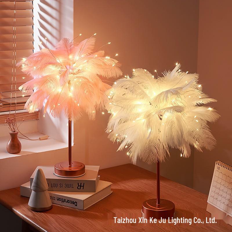 Romantic Feather Night Lights for Bedroom, Birthday, and Live Stream Ambiance