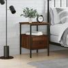 Bedside Table - Maison Exclusive - Brown Oak - Engineered Wood - Adjustable Feet