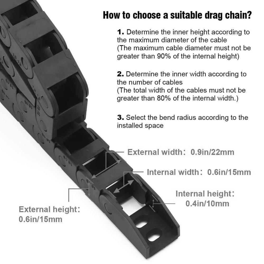Endverbinder Schleppkette 10mm x 15mm(Innen H x Innen B) Nylon-Energiekette Elektronische Geräte