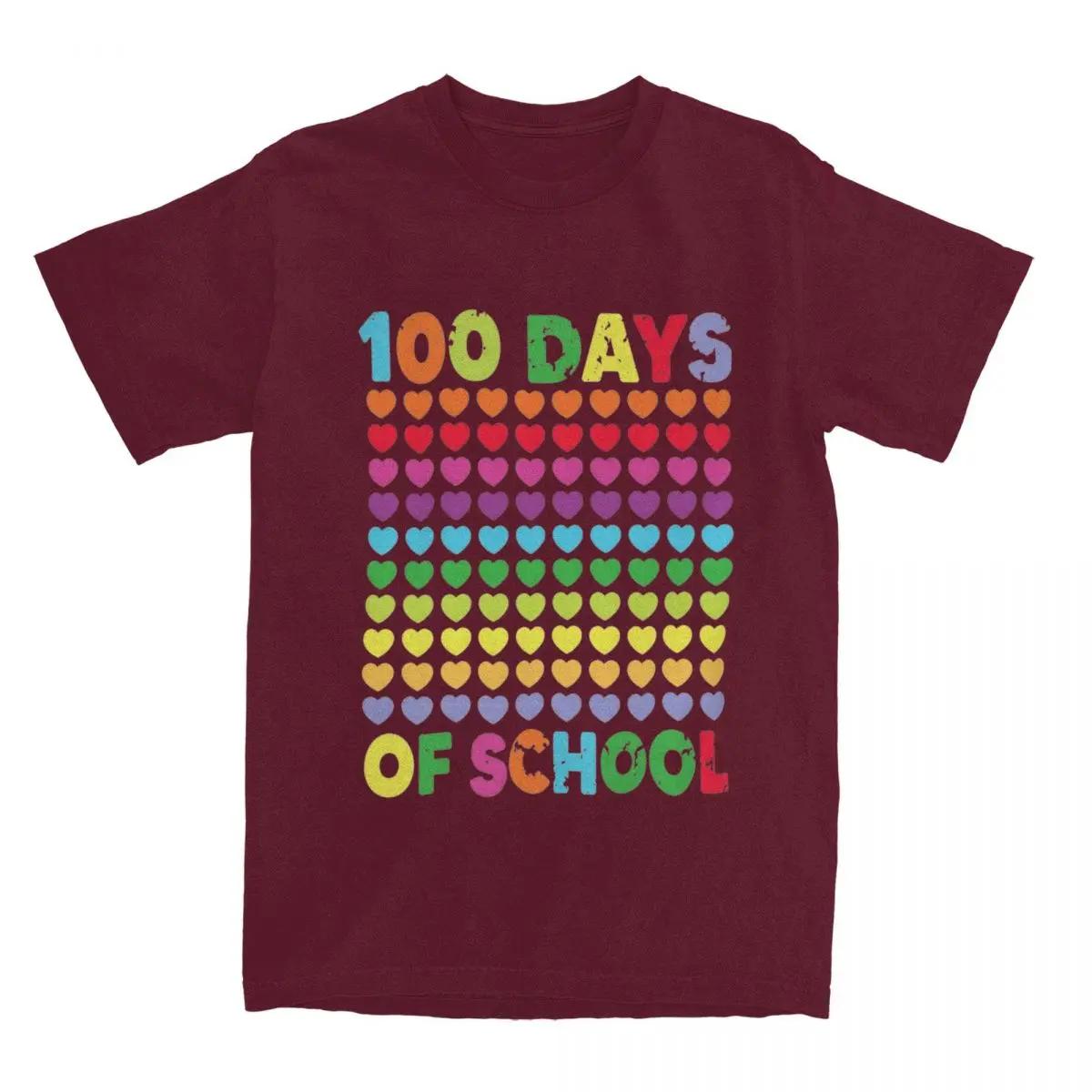 

Футболка Heart Love 100 Days Of School, товар для мужчин и женщин, новинка, футболка с коротким рукавом, идея для подарка XXXXXL бордовый