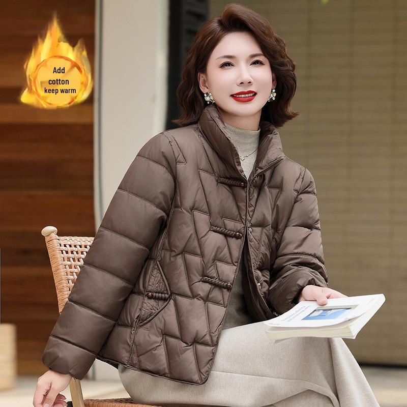 Stylish Winter Cotton Padded Jacket for Short Stature Mothers - Warm, Thin, and Perfect for Middle-aged and Elderly Women