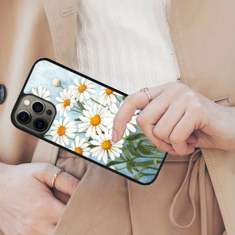 Painting of White and Orange Daisy Flowers Magnetic Phone Case For APPLE iPhone 17 Air 16 14 13 12 Pro Max 15 Plus MagSafe Cover