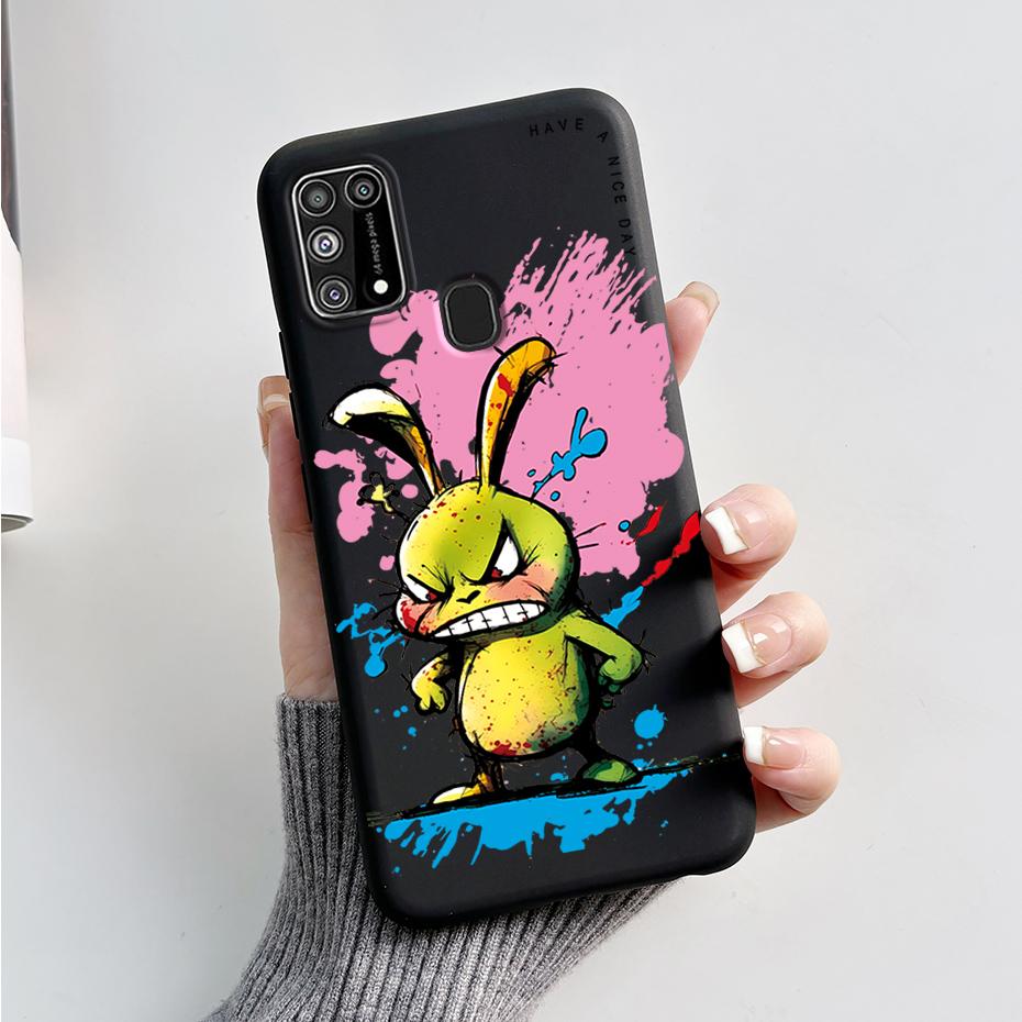 Silicone Case For Samsung M31 M 31 Cover Cute Rabbit Panda Shockproof Phone Case For Samsung Galaxy M31s M31 s M315F M317F Etui
