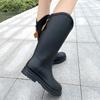 Jundeng fashion rain shoes four-leaf clover British tall women's rain boots outdoor non-slip women's water boots travel wading rubber shoes women