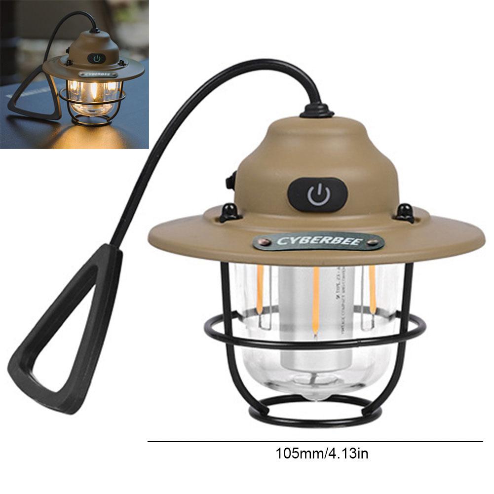 Vintage LED Camping Light 1200mAh Rechargeable Hanging Emergency Light Portable Tent Light Outdoor Lamp With Dimmer Desktop Ligh