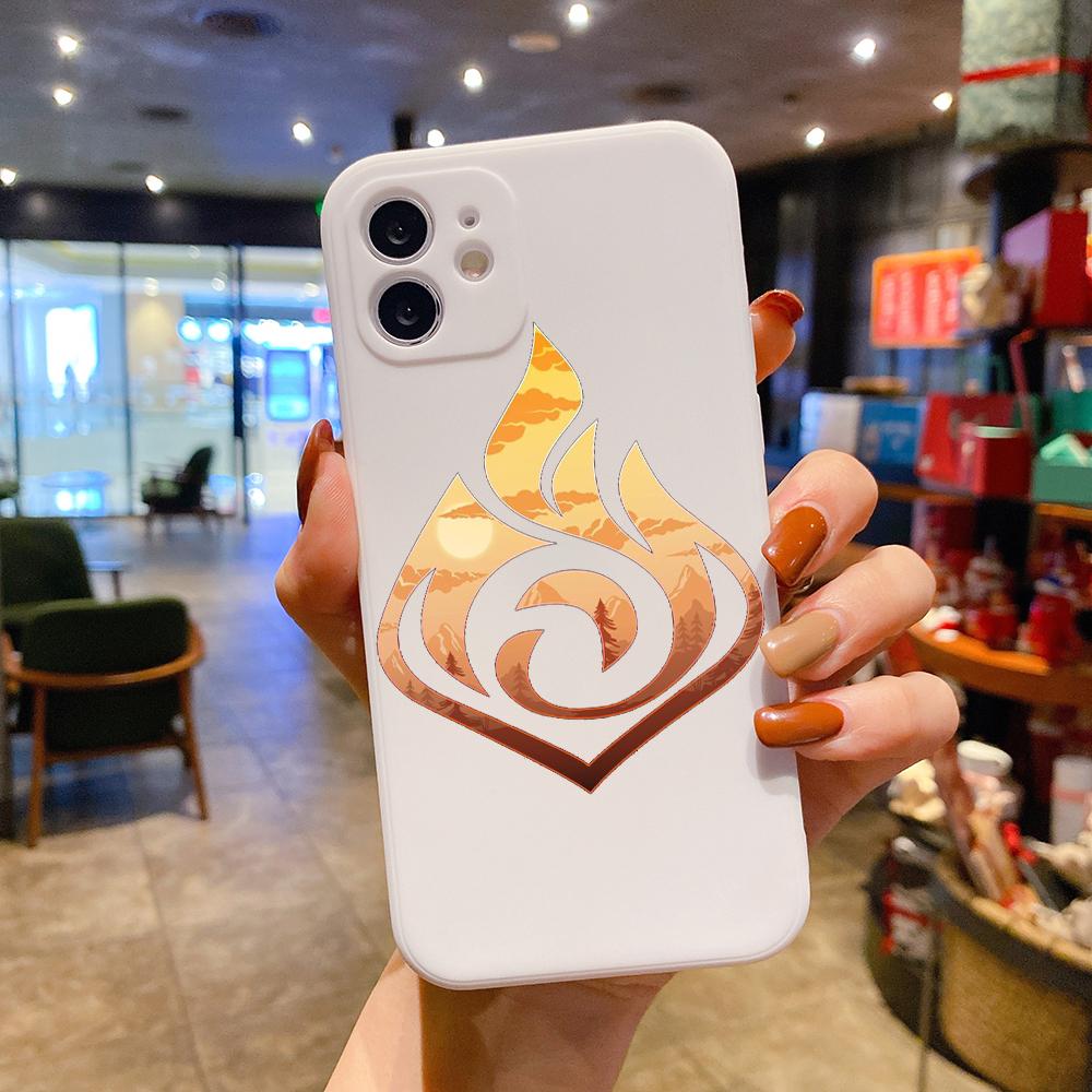 

Genshin impact Logo Роскошный квадратный жидкий силиконовый чехол для телефона iPhone 14 11 12 13 Pro Max Mini X XS XR 7 8 Plus SE2 DIY Cover iPhone 13 Pro