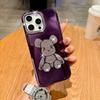 Electroplated Flash Diamond Lens Mobile Phone Case Is Suitable for Apple 16PROMA Diamond Bear Protective Case 14/13 Protective Case