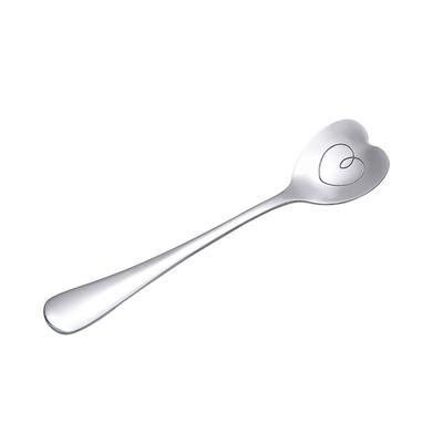 Coffee Spoon Steel Heart-shaped Couple's Tableware Dessert Fork Long Handle Eating Tool Dinnerware Stirring Scoop Restaurant Use