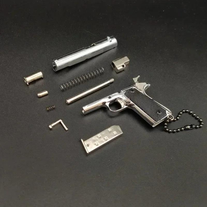 Legering 1:3 Mini 1911 Pistolmodell Nyckelring Hänge Avtagbar Leksakspistol Prydnad Festival Party Gåva Vuxna Barn Julklapp