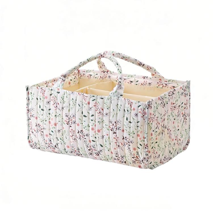 Floral Diaper Organizer Basket Practical Design For Neatly Storing Infant Supplies Diaper Basket Basket 1