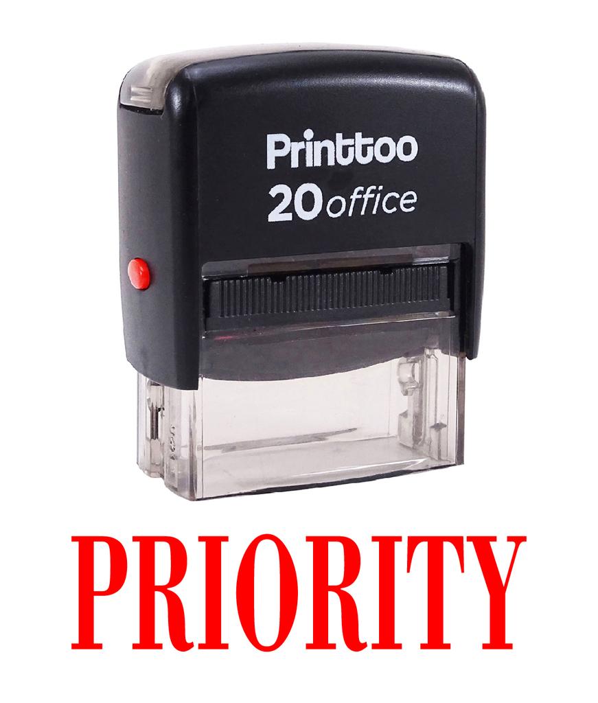 Printtoo Bürobedarf Kundenspezifischer Stempel PRIORITY Selbstfärbender Gummi