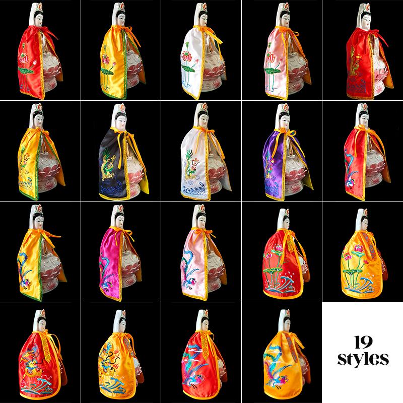 Only Cloak Zen Lotus Guanyin Buddha Statue Small Cloak Guanyin Bodhisattva Goddess Decor Embroidered Shawl Without Resin Buddha