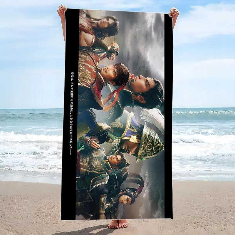 Dynasty Warriors Print Beach Towel, Large Soft Quick Dry Towel for Beach Camping Swimming