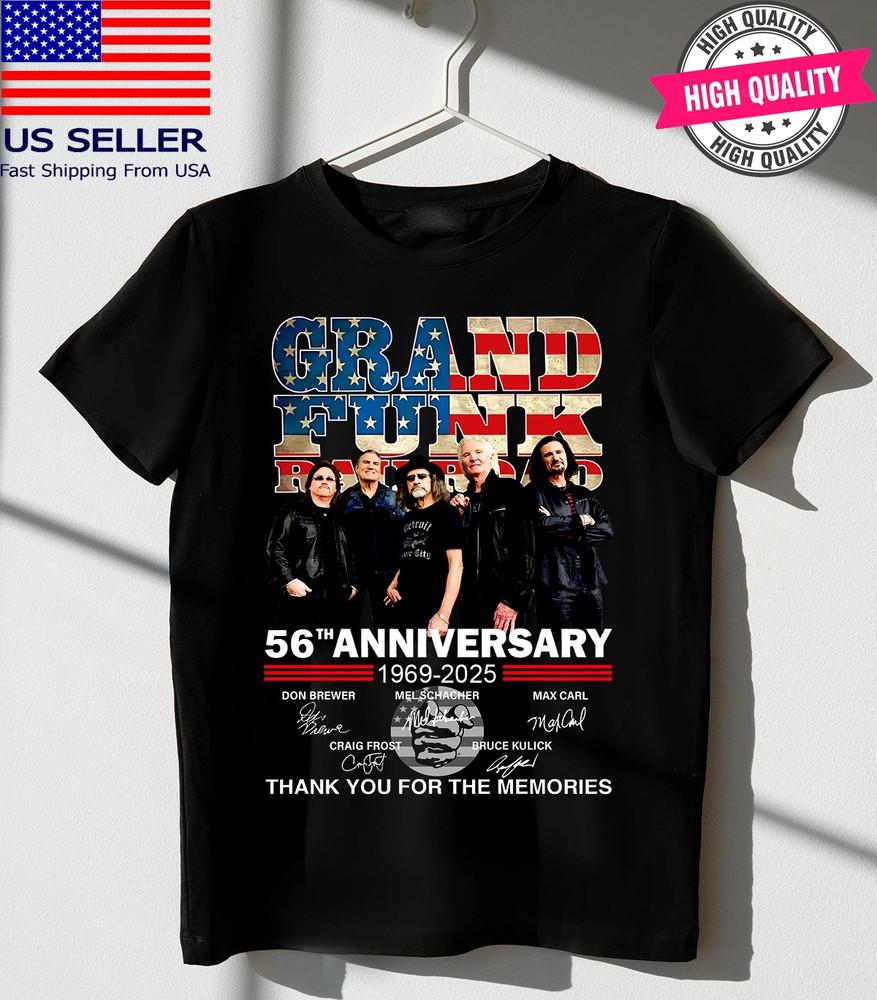 

2025 Anniversary 56 Years Grand Funk Railroad Cotton T Shirt FUll Size S-5XL Unisex T-Shirt S