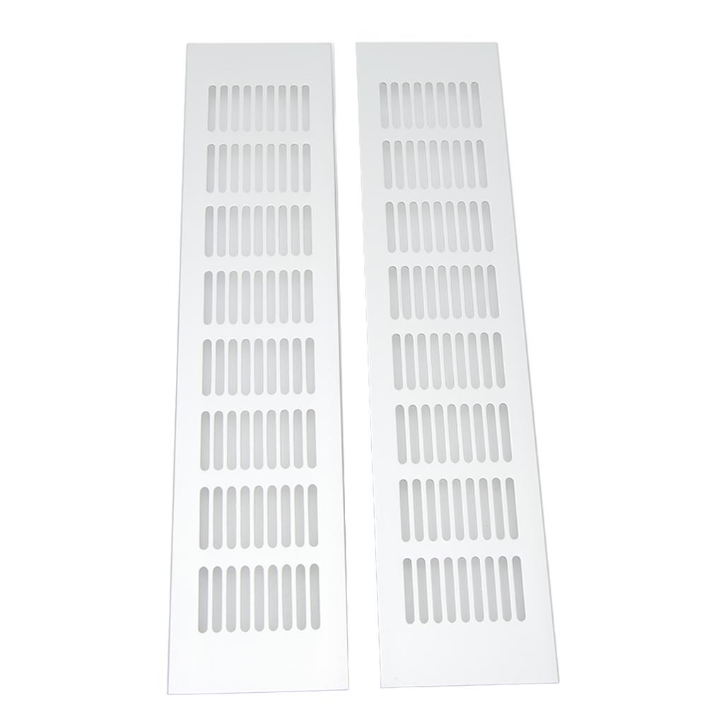 2 Pcs Air Vent Ventilation Grille Aluminium Alloy Rectangular Vent Plate for Cabinet Shoe Cabinet Closet 80x350mm