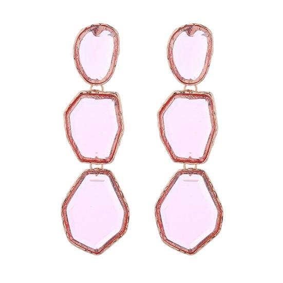 1 para długich wiszących kolczyków damskich o nieregularnym geometrycznym kształcie żywica wielowarstwowa gładka galwanizowana biżuteria do uszu damska bal koktajlowy wiszące kolczyki