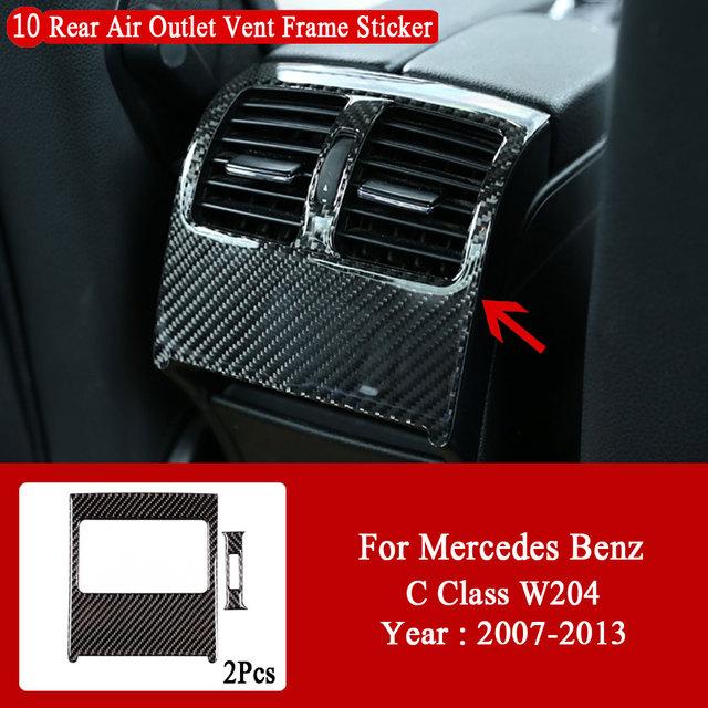 Car Interior Decoration Carbon Fiber Central Control Panel Decal Stickers For Mercedes Benz C Class W204 2007-2013 Accessories