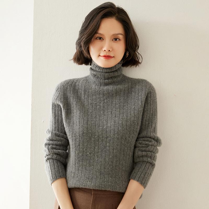Women's Cashmere Sweater Qinghe Cashmere 100% Cashmere Autumn and Winter Cashmere Thickened Pullover Soft and Warm
