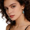 Luxury New Natural Stone Crystal Geometric Earrings Ear Hook Earrings Europe, America, Japan and Korea Simple Design Real Gold Plated Popular Jewelry
