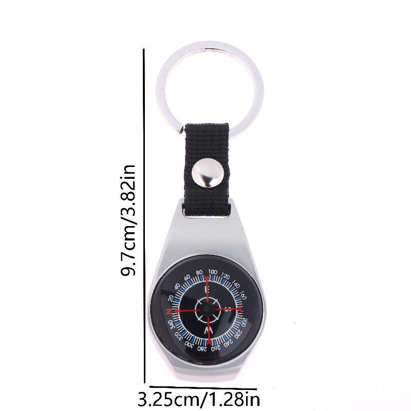 

{Summer2} Compass Keychain Metal Carabiner Compass Keyring Portable Handheld Compass For Outdoor Camping Hiking Navigation Tools