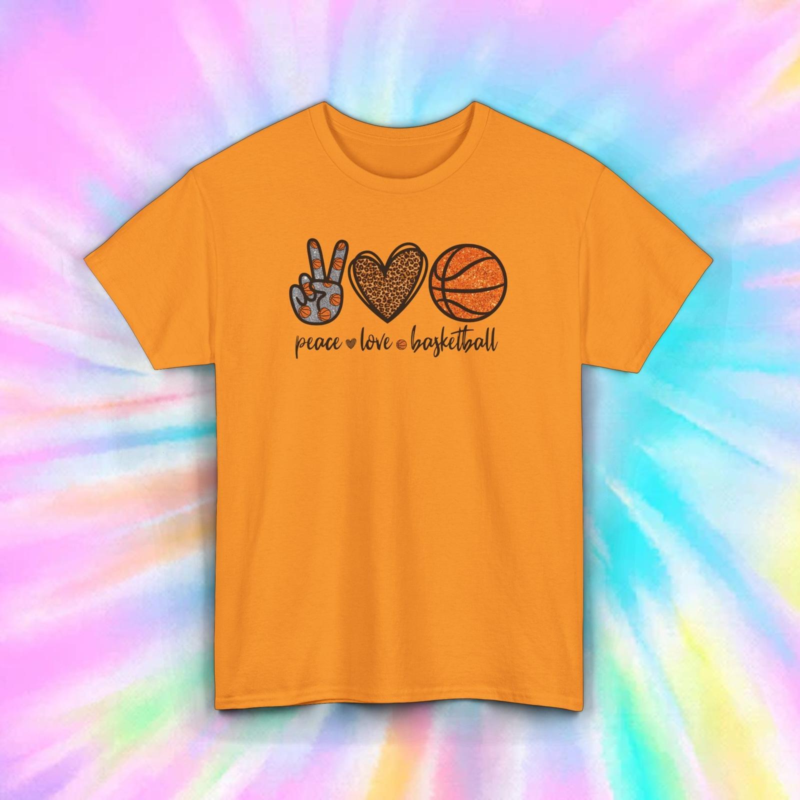 Peace Love Basketball T-Shirt | Basketball Lover Graphic Tee S-5XL M