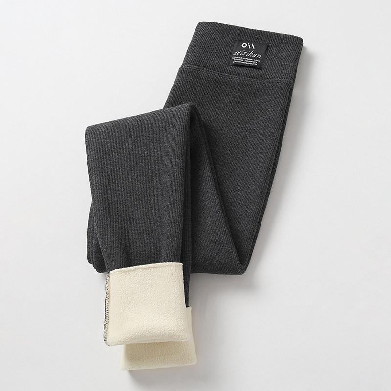 

Light Gray Women s High-Waisted Warm Winter Pants - Slimming, Tummy Control, Butt Lifting, Elastic, Non-Binding, Micro-Compression Base Layer. M темно-серого
