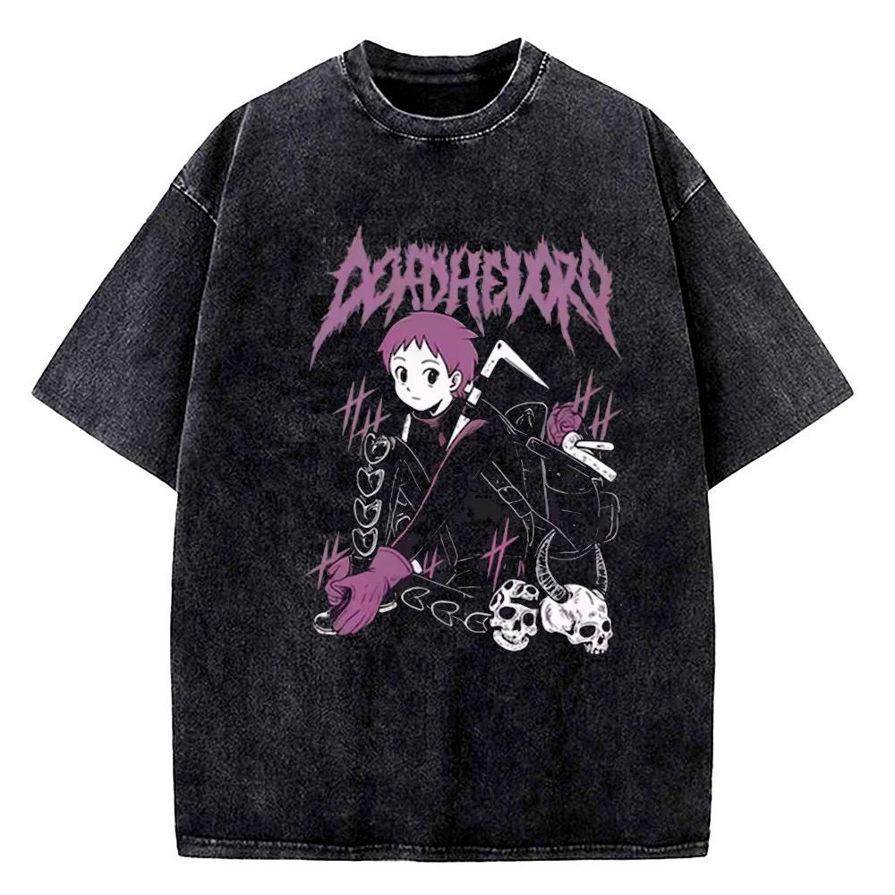 Dorohedoro cotton Vintage Washed shirt men hip hop 80s Colorful Punk graphic t-shirt 2000s Trendy graphic Digital