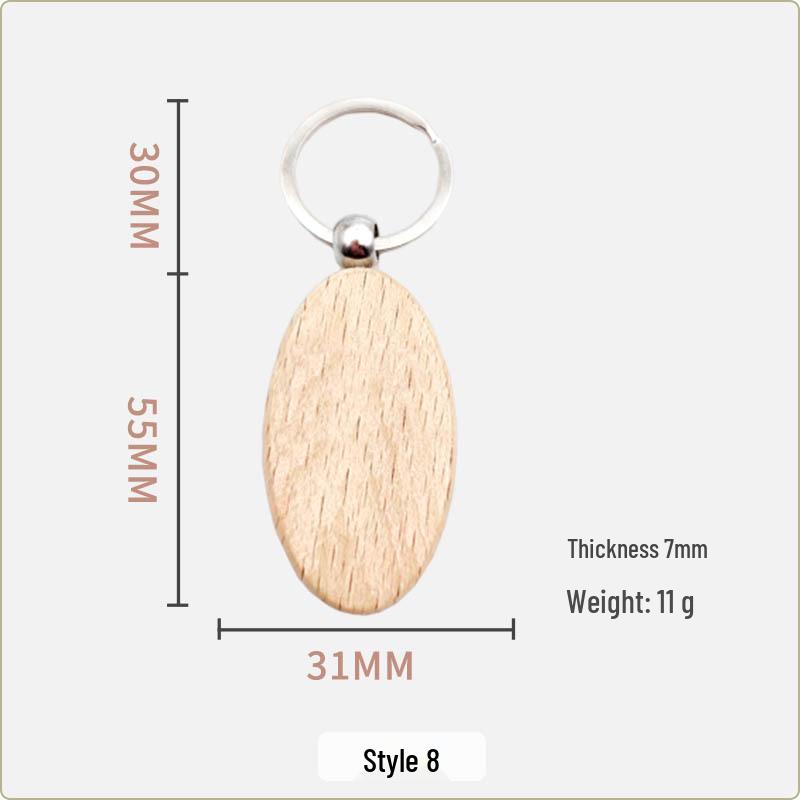 Creative Wooden Keychain & Charm: DIY Car Pendant & Gift Souvenir