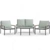 VidaXL Garden Lounge Set with Cushions 4 Pcs, Set of Chairs with Backrest, Furniture Set, Patio Furniture, 3188016