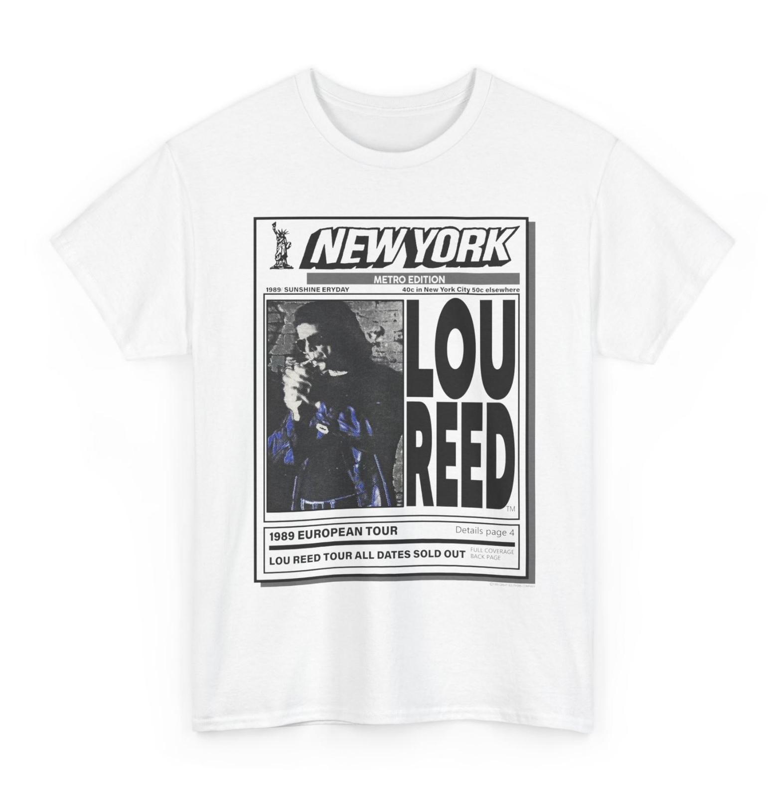 80s LOU REED NEW YORK 80s Lou Reed New York 2 side white T shirt XL