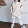 Kinder Sweatshirt Set Herbst/Winter Fleecefutter Set Jungen Mädchen Locker sitzendes Langarm Sweatshirt + Hose 2-teilig