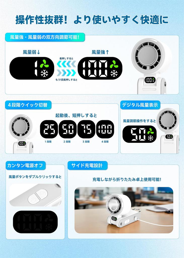 for Cooling Handheld Fan with Peltier Perfect for or Hanging Cooling Easy Quiet and Strap Included and [New 2025 100-Level Plate] Compact, Powerful,