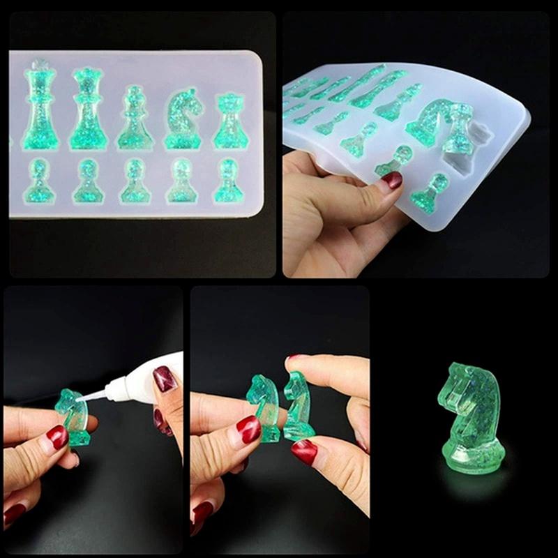1/2PCS Chess Resin Mold Set Chess Pieces Silicone Mold Chess Board Epoxy Casting Mold for Diy Art Crafts Jewelry Making Family Board Games