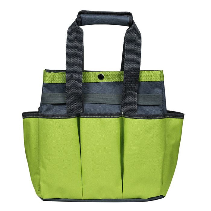 Sac à outils de jardin AIMOONSA - grande capacité, 9 poches, fond PE renforcé, tissu Oxford vert, portable