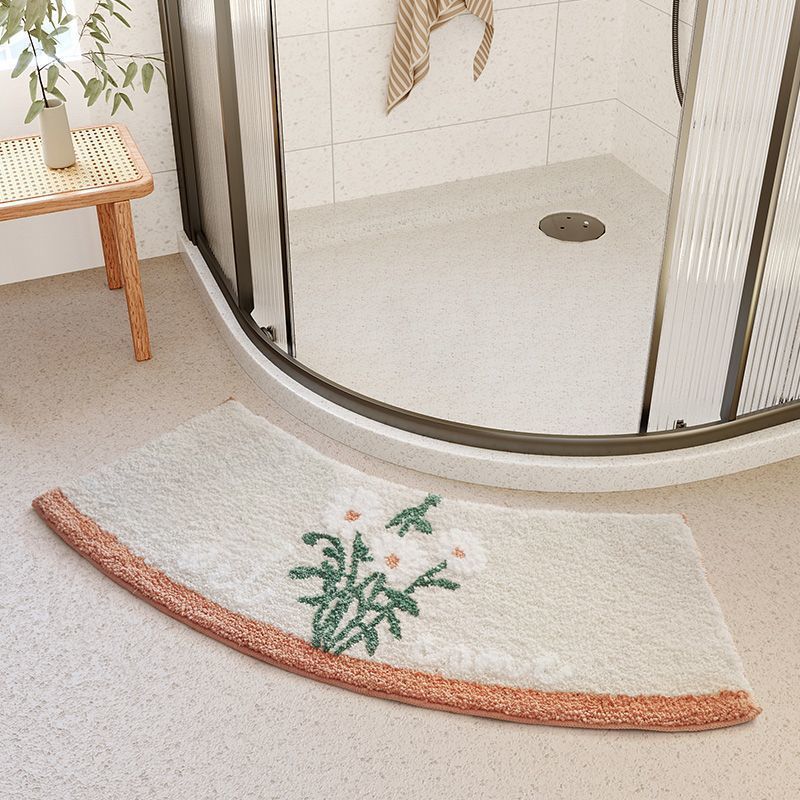 Curved Absorbent Floor Mat Fan-shaped Carpet Shower Room Door Mat Toilet Toilet Pedal Mat Bathroom Non-slip Mat