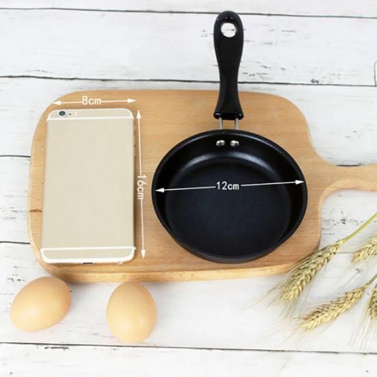 12cm Mini Round Flat Bottom Steak Egg Breakfast Frying Pan Non-stick Saucepan