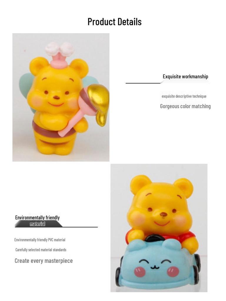 Sleepy Strawberry Bear Winnie the Pooh Claw Machine Toy Blind Box Gashapon Ornament