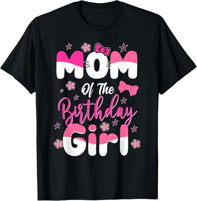 Mom Of The Birthday Girl Cat Kitty Family Matching T-Shirt