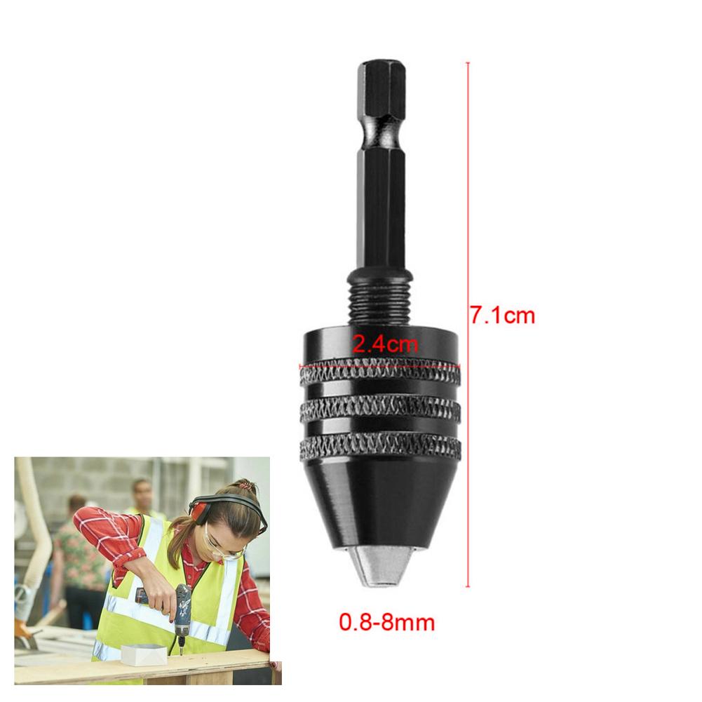 Drill Chuck Keyless Screwdriver Impact Driver Adaptor Electric Micro Motor Clamp Mini Chuck Fixture Hex Shank Drill Bits Adapter Tire Chucks 1