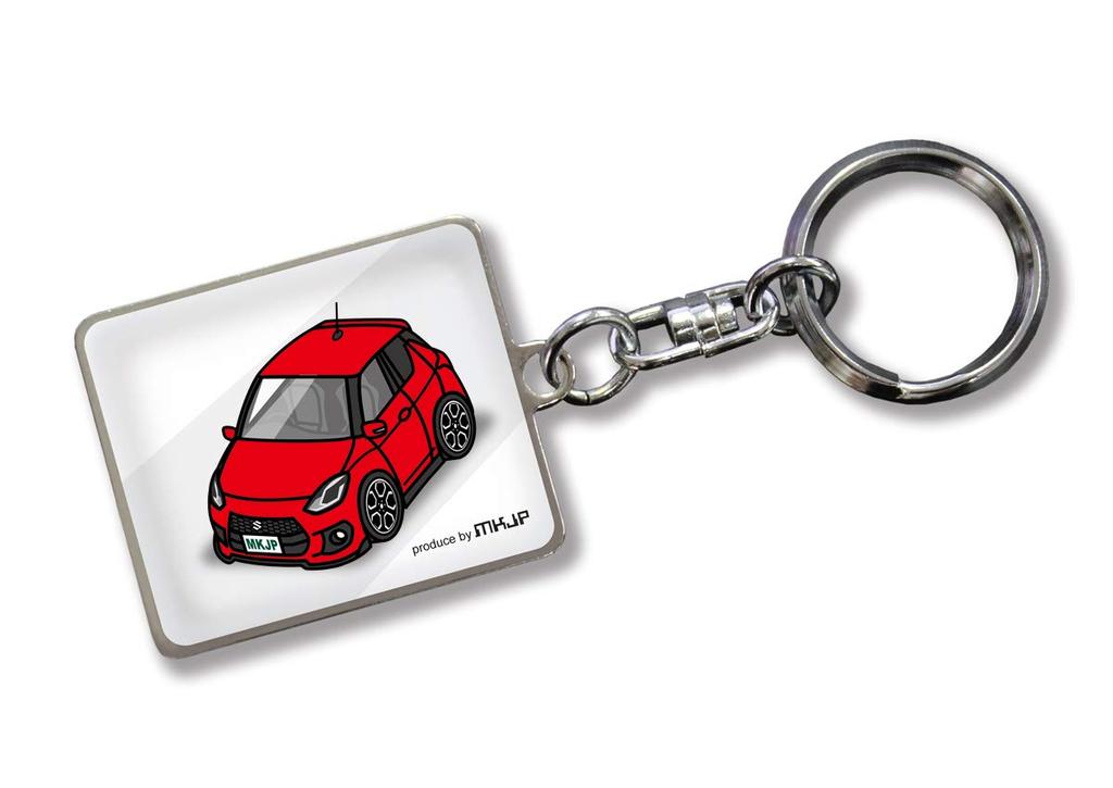 MKJP Custom Key Chain Suzuki Swift Sport ZC33S Base: White, red
