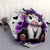 1pc Purple Crown Cow Automatic Open/CloseFashion Umbrella-CuteUmbrella with Cute Design, Portable 3-Fold Compact Umbrella for Men & Women, Valentine's
