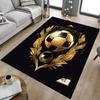 1PC Soccer Ball Gold Extra Large Non-Slip Floor Carpet, Office, Family, Bedroom, Studio - Large Area Rug Indoor Rugs, Vibrant Colors-A253