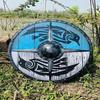 Medieval Viking Shield Raven Ragnar Battle Ready Wooden Viking Round Lagertha Shield Cosplay Costume Prop