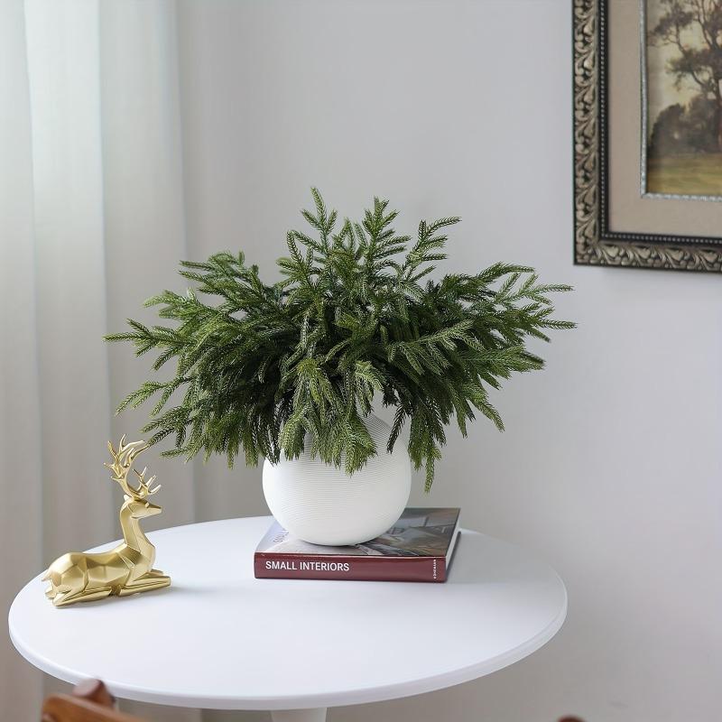 Real Touch Norfolk Pine Branch Artificial Christmas Green Plants Branches Faux Greenery Stem Fake Cedar Pine Picks for Vase