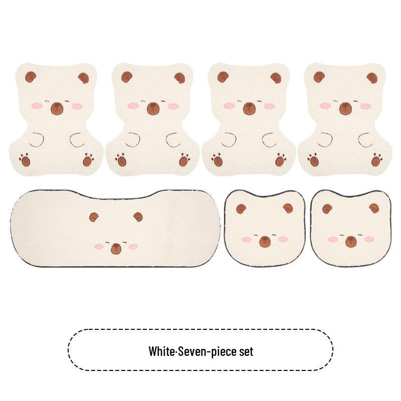 Cartoon Cute Capybara Winter Plush Car Seat Cushion for Cadillac CT5, Aoge XT4, XT5