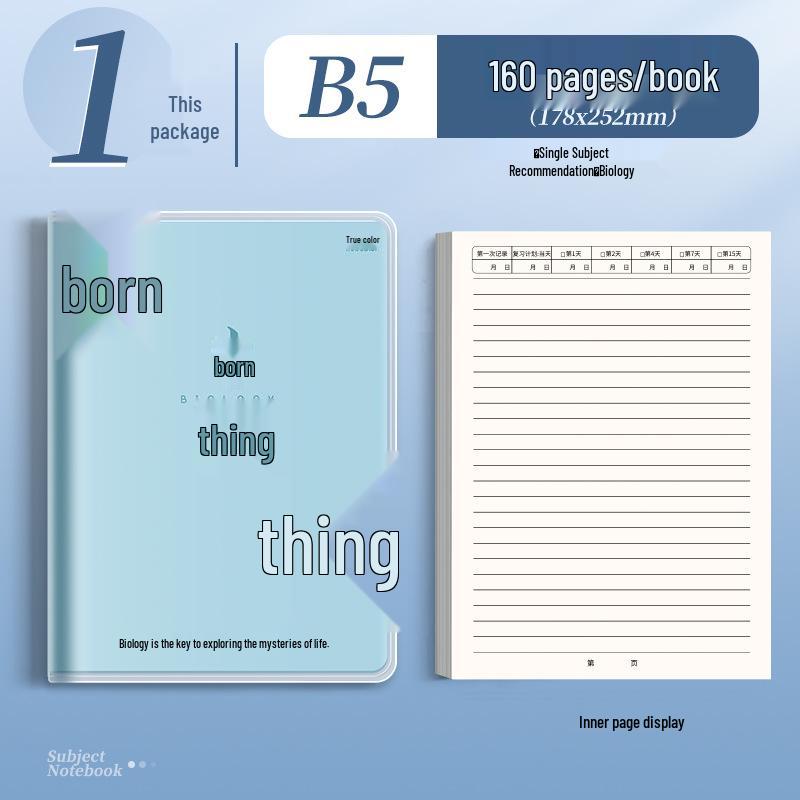 Full Color Adhesive Notebook Cover with Pockets for English & Chemistry Subjects