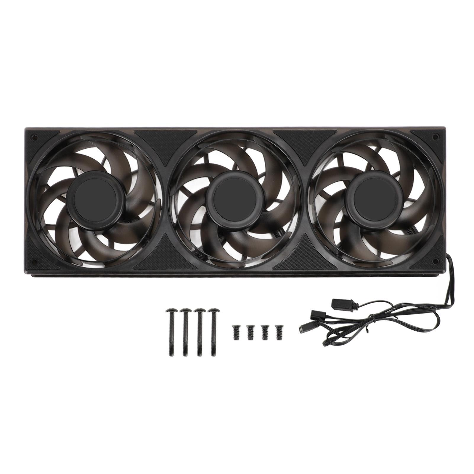 

360 мм 3 в 1 вентилятор для корпуса компьютера 5 В ARGB 2200 об/мин 4-контактный PWM MFDB динамический подшипник давления 7 лопастей тихий Black